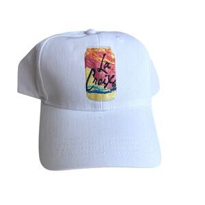 LaCroix Baseball Cap in White with Embroidered Grapefruit Flavor Can